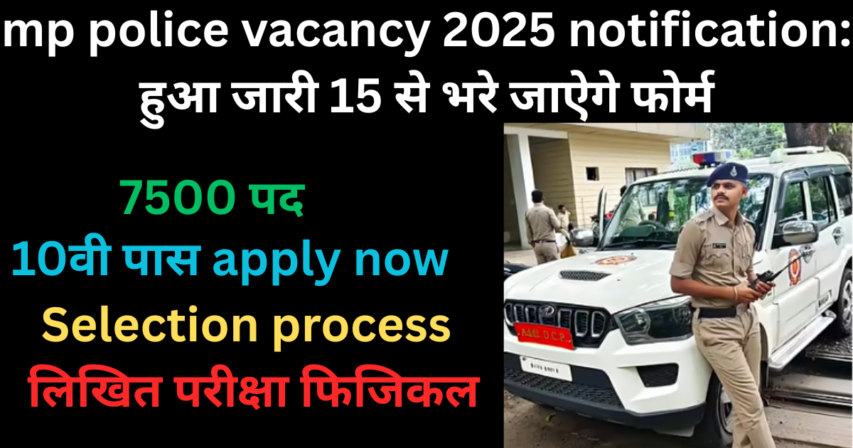 mp police vacancy 2025 notification हुआ जारी 15 से भरे जाऐगे फोर्म